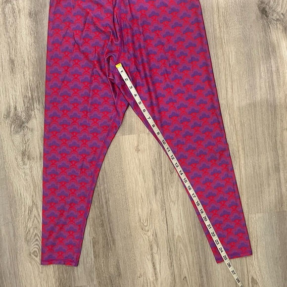 NWT Terez Athletic TLC Leggings Pants Activewear Red Purple Pattern Size 1X - Picture 5 of 7